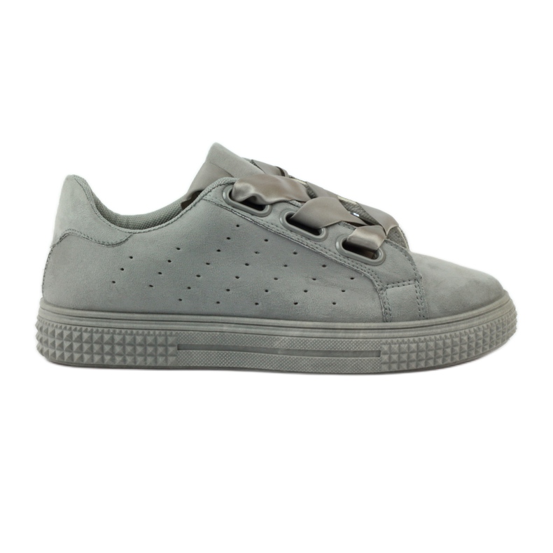 McKey Creepers Sports Chaussures à égalité avec un ruban gris McKey Creepers Sports Chaussures à égalité avec un ruban gris