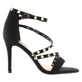 Sandales noires à talon haut L6099 Noir