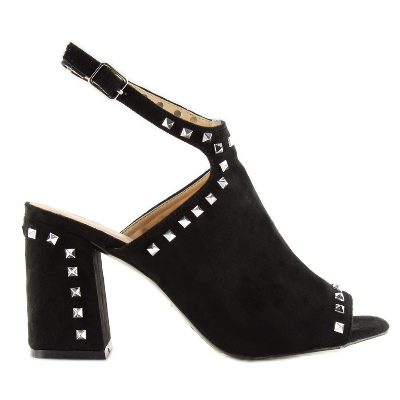 Sandales noires à clous noirs L1139 le noir