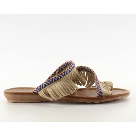 Tongs style indien taupe brun