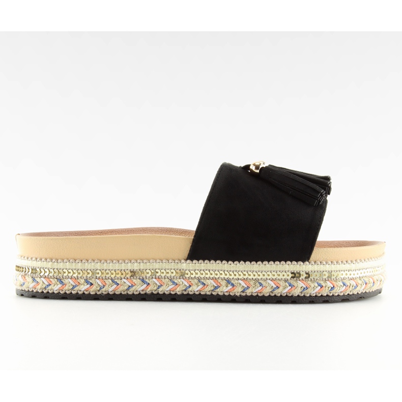 Chaussons noirs pour femmes noires LS-93 noir le noir