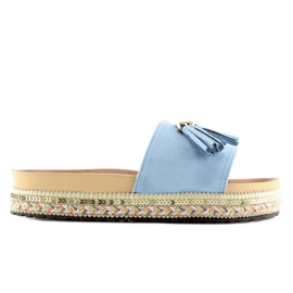 Pantoufles bleues pour femmes LS-93 LT.BLUE