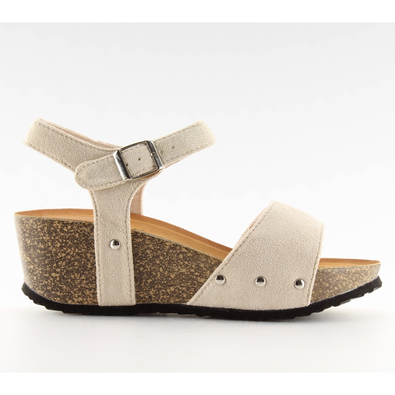 Sandales sur une semelle en liège beige beige