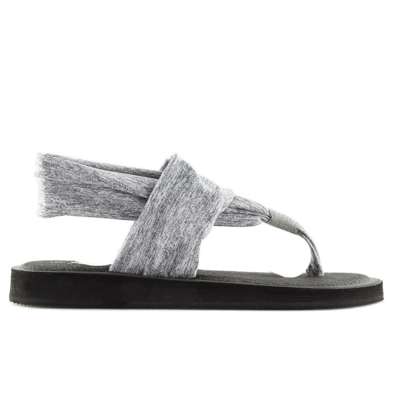 Tongs grises en coton gris