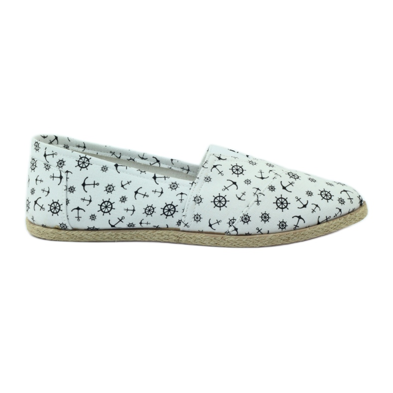 McKey Espadrilles ballerines à motif blanche le noir