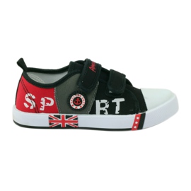 American Club Baskets américaines en cuir pour enfants rouge gris noir