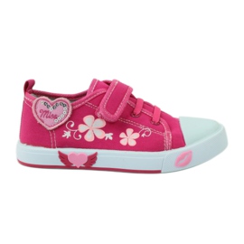 American Club Baskets American Heart avec semelle intérieure en cuir rose