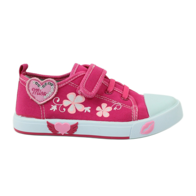 American Club Baskets American Heart avec semelle intérieure en cuir rose