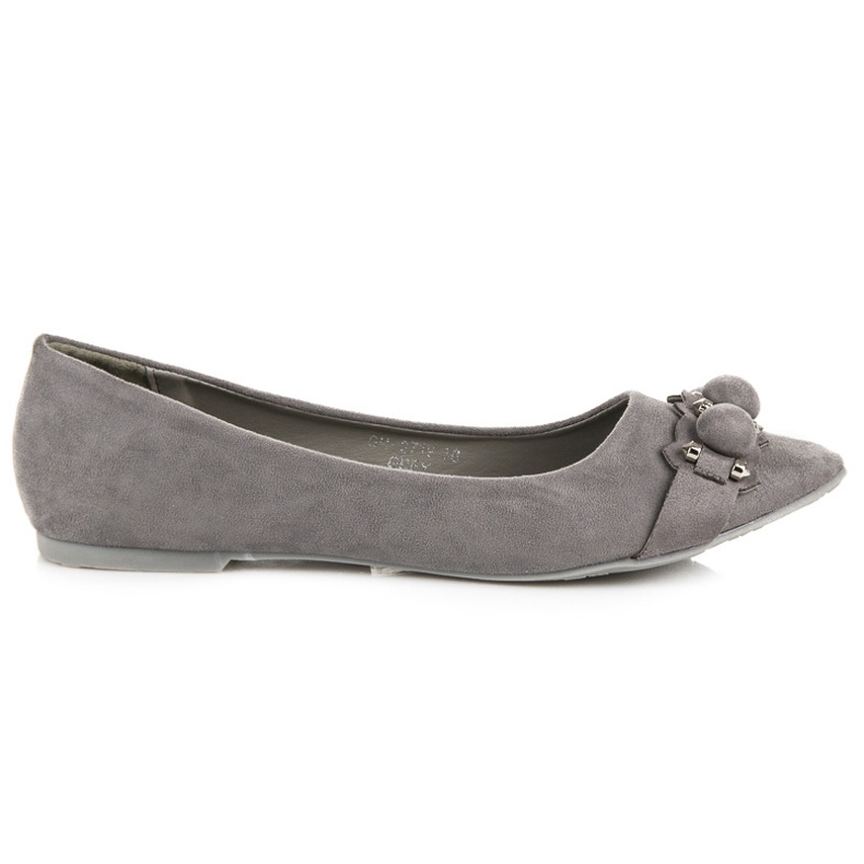 Ideal Shoes Ballerines grises élégantes