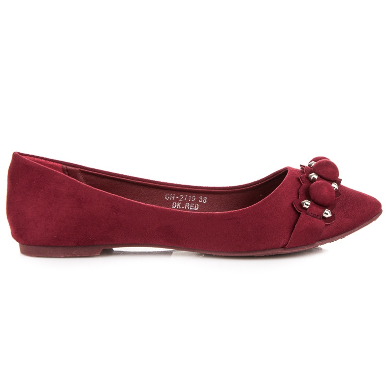 Ideal Shoes Ballerines bordeaux élégantes rouge