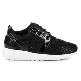Baskets à la mode avec des paillettes le noir