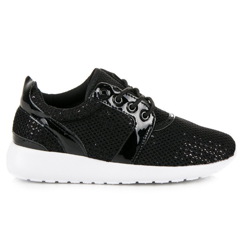 Baskets à la mode avec des paillettes le noir