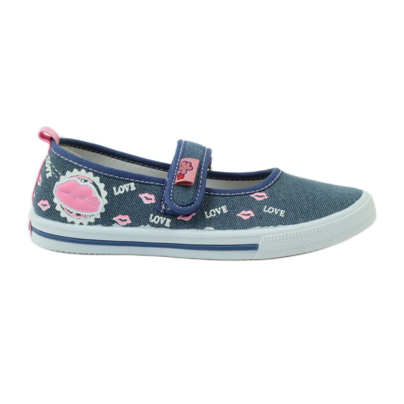 American Club Baskets à la bouche avec une semelle intérieure en cuir américain bleu rose