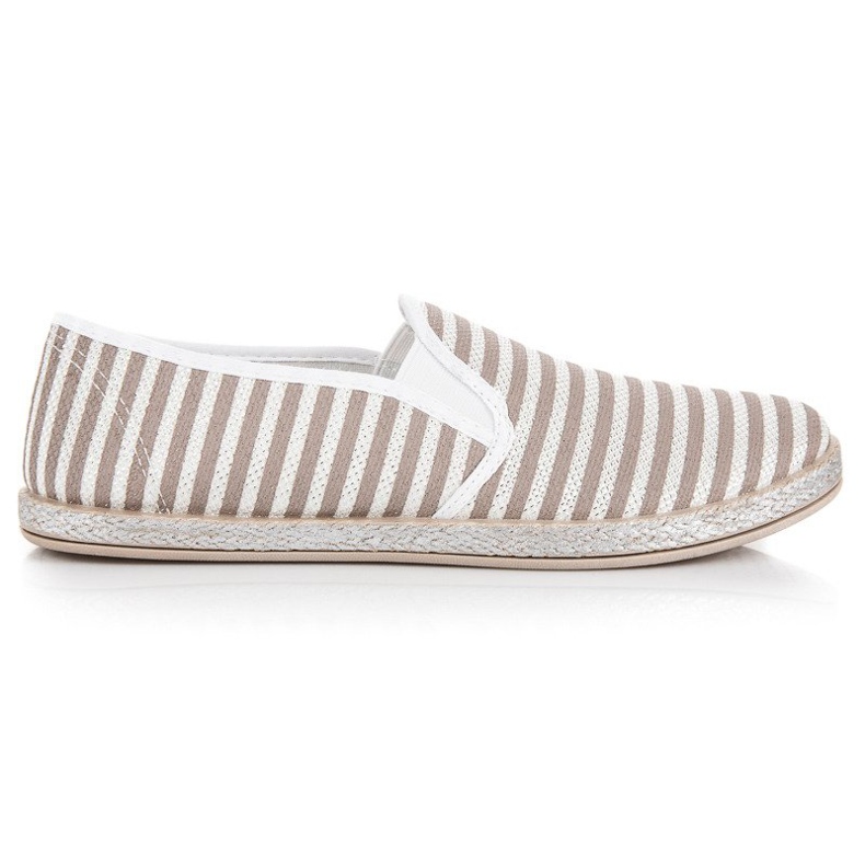 Muto Espadrilles à enfiler à rayures gris