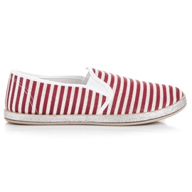 Muto Espadrilles à enfiler à rayures rouge