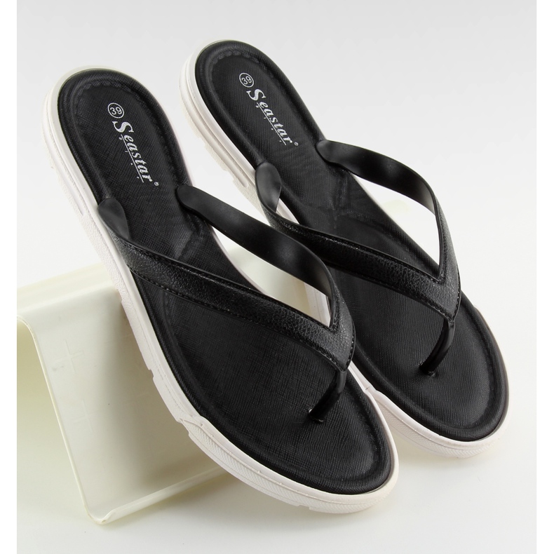 Noir Tongs pour femme noir CK41P Noir le noir