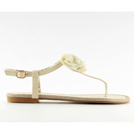 Sandales tongs avec fleur beige T314P Beige Sandales tongs avec fleur beige T314P Beige