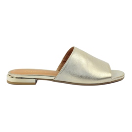 Élégantes pantoufles dorées Badura 5155