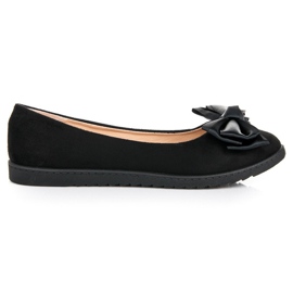 Comer Ballerines en daim à nœud noir
