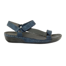 M.Daszyński Sandales Jesus, une semelle intérieure en cuir bleu