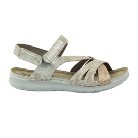 Sandales avec empiècement en cuir Inblu 004 doré brun jaune