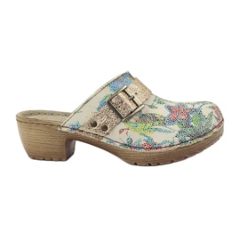 Sabots à fleurs Inblu BL02 brun jaune multicolore