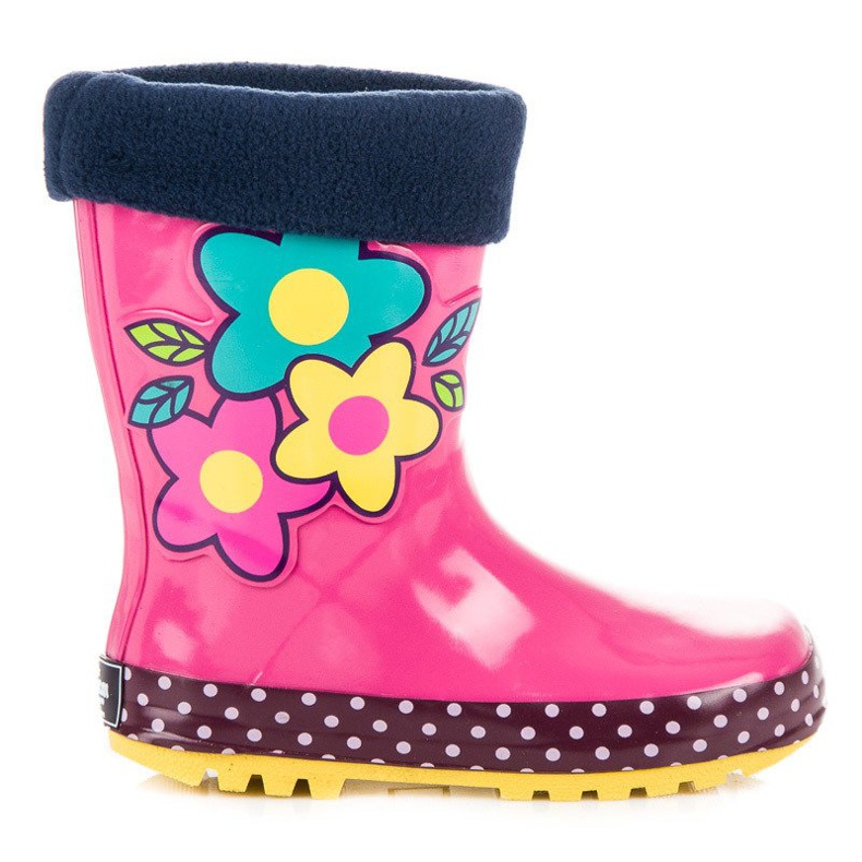 American Club Bottes en Caoutchouc Fleur Américaine Fille rose