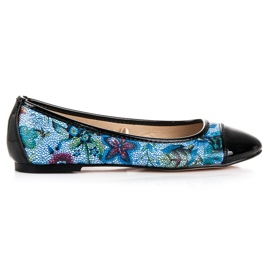 Ballerines vinceza laquées le noir bleu Ballerines vinceza laquées le noir bleu