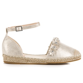 Anesia Paris Sandales espadrilles dorées