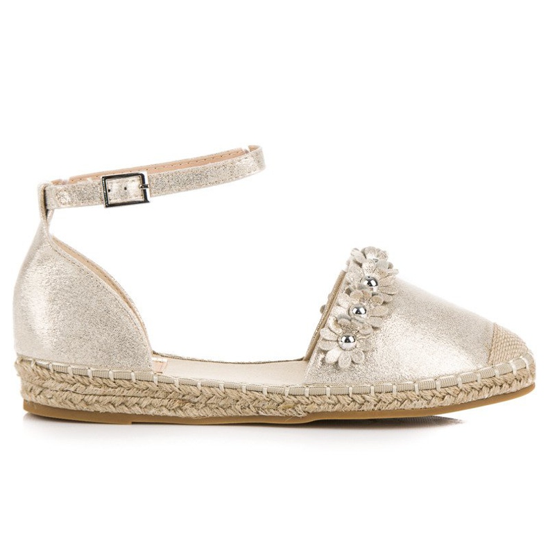 Anesia Paris Sandales espadrilles dorées d'or