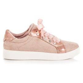 Erynn Baskets en daim à lacets rose