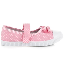Baskets velcro pour mckeylor blanc rose