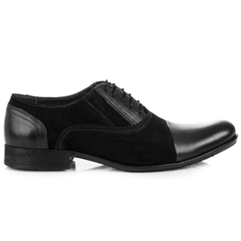 Wolski Richelieus en cuir noir le noir