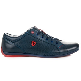 Wolski Baskets en cuir pour hommes bleu marin