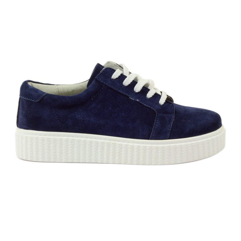 Chaussures Creepers en cuir Filippo 036 bleu marin