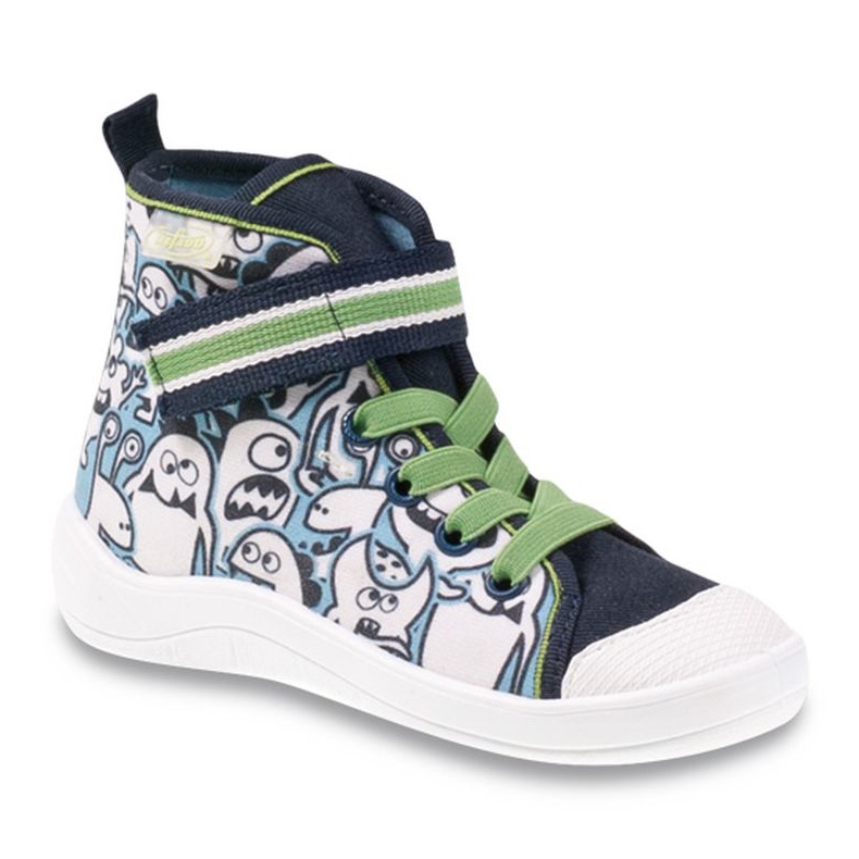 Befado chaussures pour enfants motif à colorier 268Y065 vert bleu marin