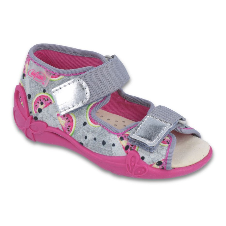 Befado chaussures pour enfants jaunes 242P080 rose gris Befado chaussures pour enfants jaunes 242P080 rose gris