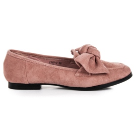 Sweet Shoes Mocassins en daim à nœud rose