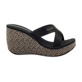 Chaussons compensés Ipanema 82288 femme noir brun