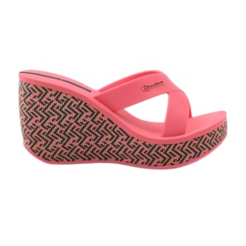 Chaussons compensés femme Ipanema 82288 noir rose