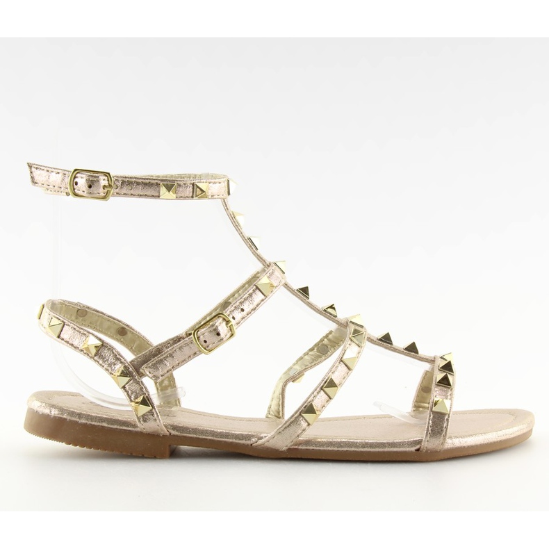 Sandales pour femmes avec clous dorés H56 LT.GOLD d'or