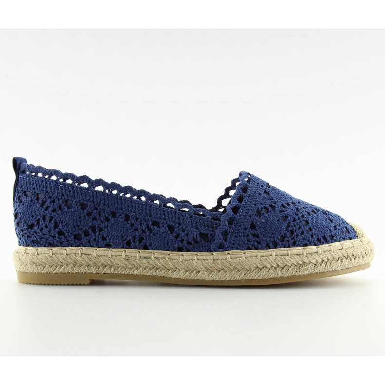 Jean BB11 espadrilles en dentelle bleu marine