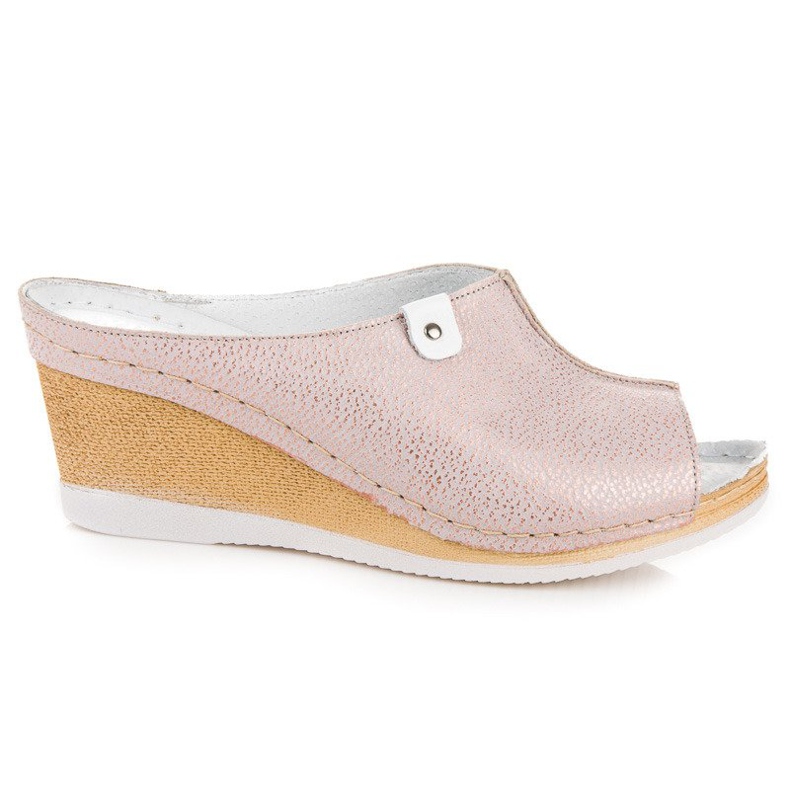 Vinceza Chaussons compensés roses