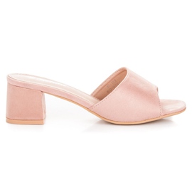 Renda Sandales à talons en daim rose