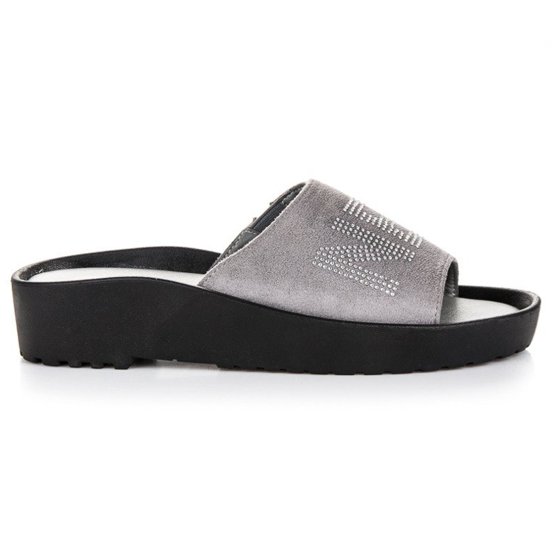 Chaussons Vinceza en daim gris