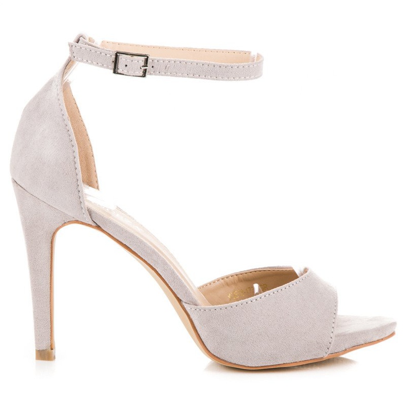Sandales vinceza à talon en daim gris