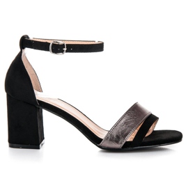 Sandales vinceza à talon en daim le noir