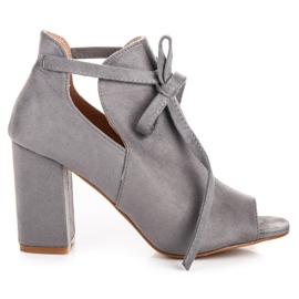 Sandales vinceza en daim à lacets gris