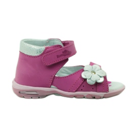Ren But Sandales en cuir des filles en cuir avec une fleur 097 rose