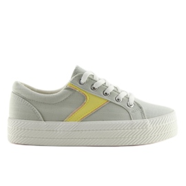 Baskets grises sur semelle haute K1831401 Gris Baskets grises sur semelle haute K1831401 Gris